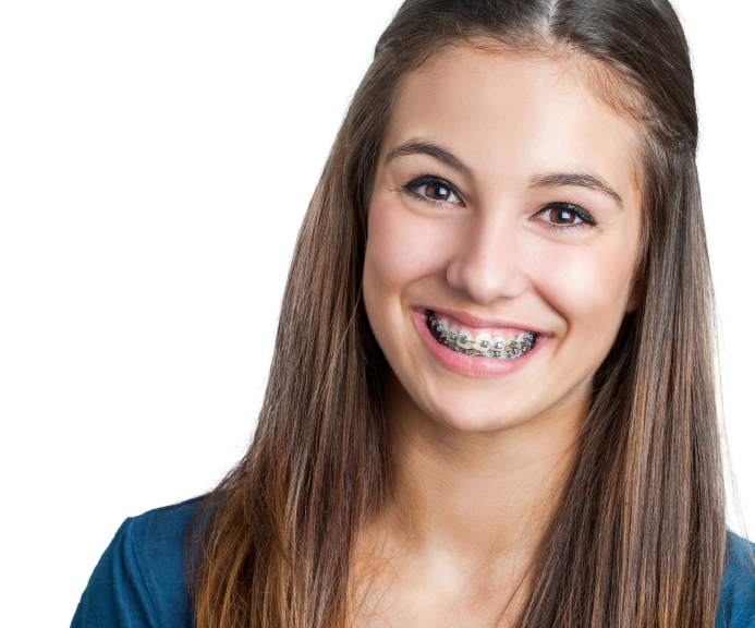 girl with braces smiling