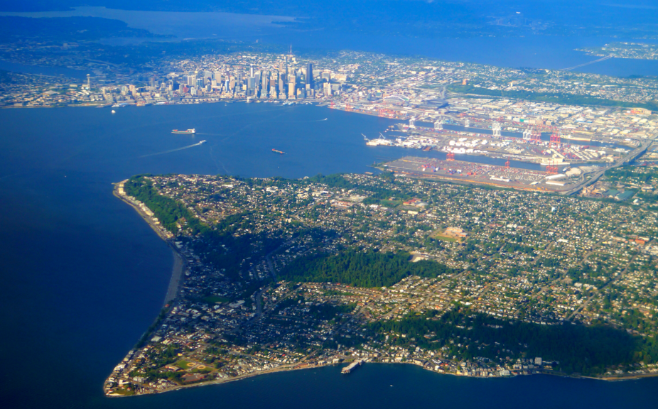 aerial view of west seattle